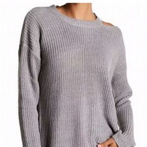 RDI MSRP$98 Gray long cold shoulder sweater